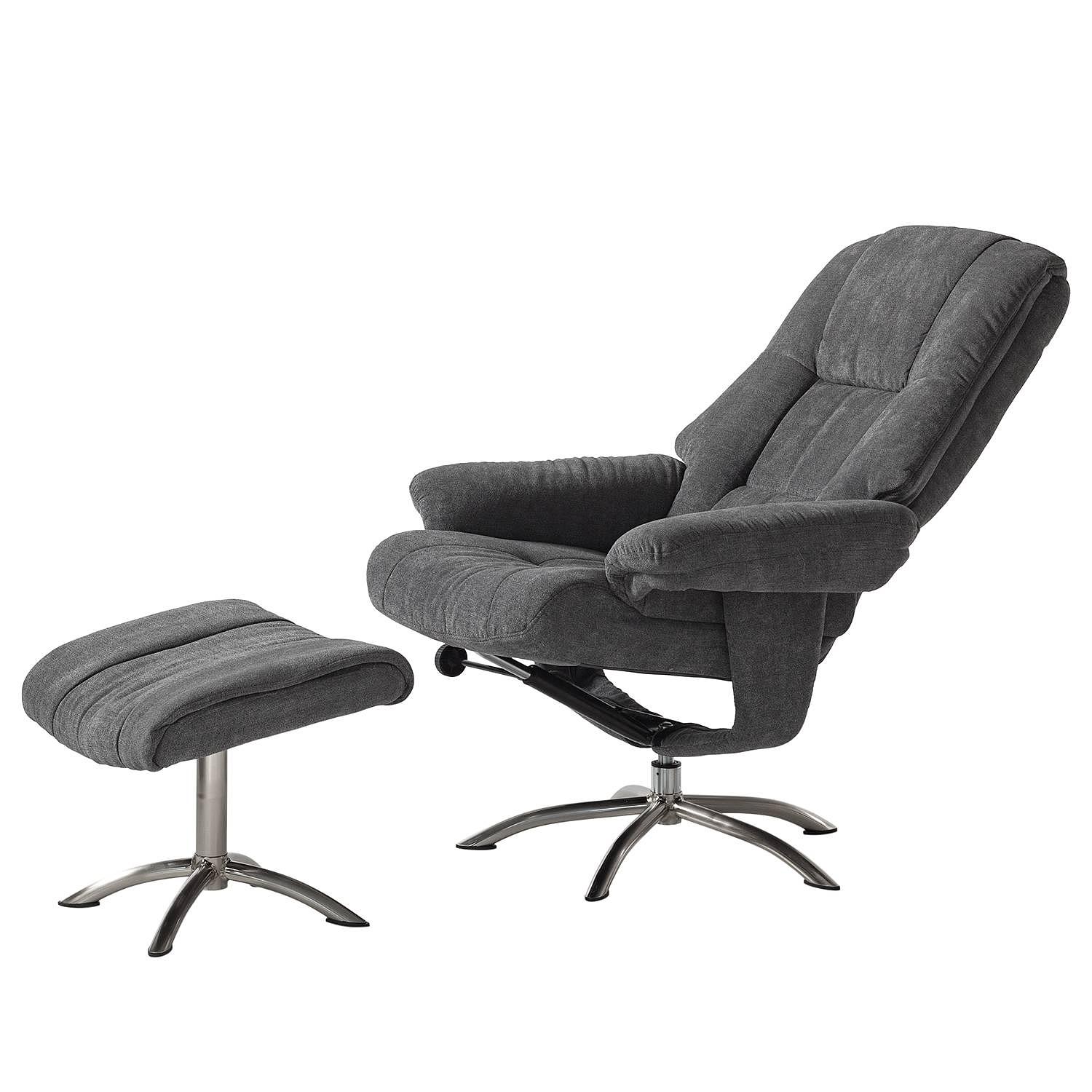 La Para Relaxsessel mit Hocker Microfaser Grau 3