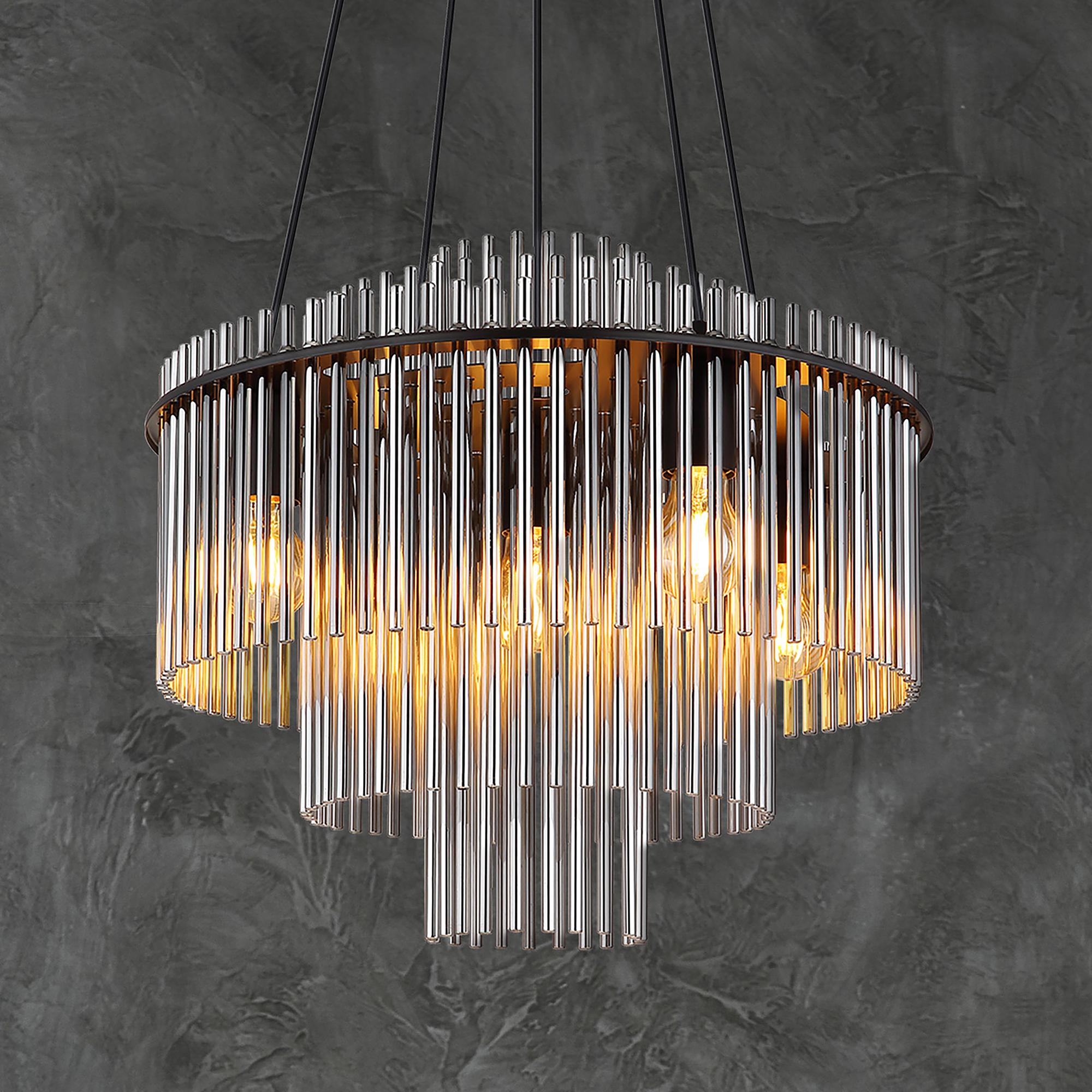 Gorley Typ F Pendelleuchte Rauchglas Eisen 5-flammig 0