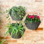 3x Wall Planter Grey with Self-watering Textile Cover 1