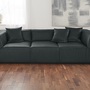 Sam Sofa 3-Sitzer Leder Schwarz 1