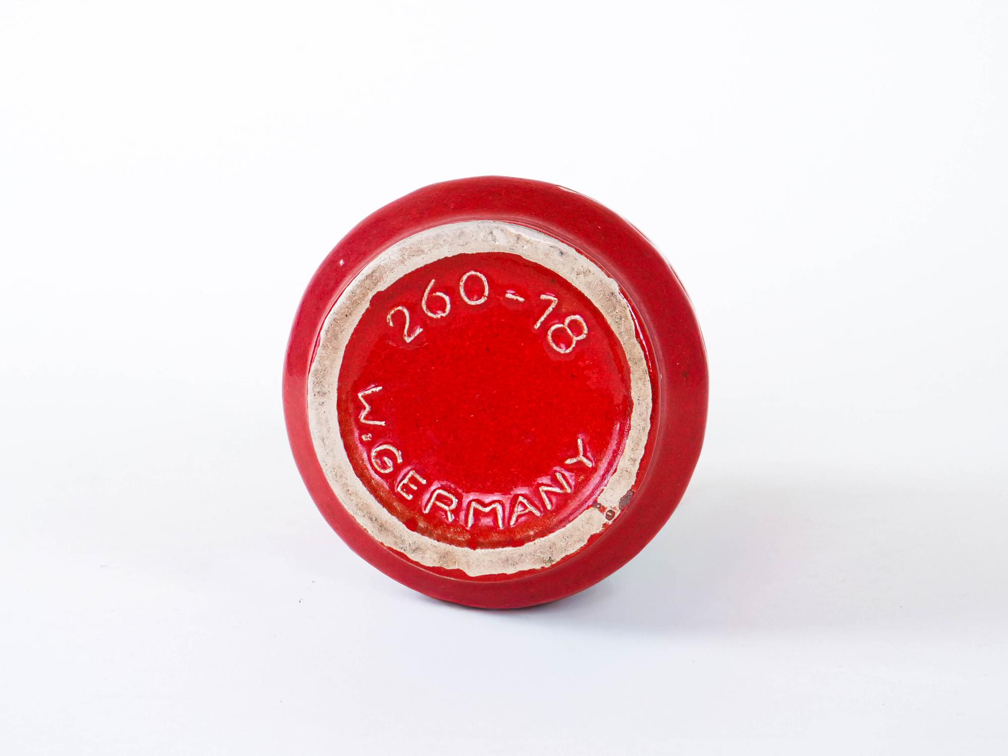 Vaso in ceramica anni '60 Rosso 5