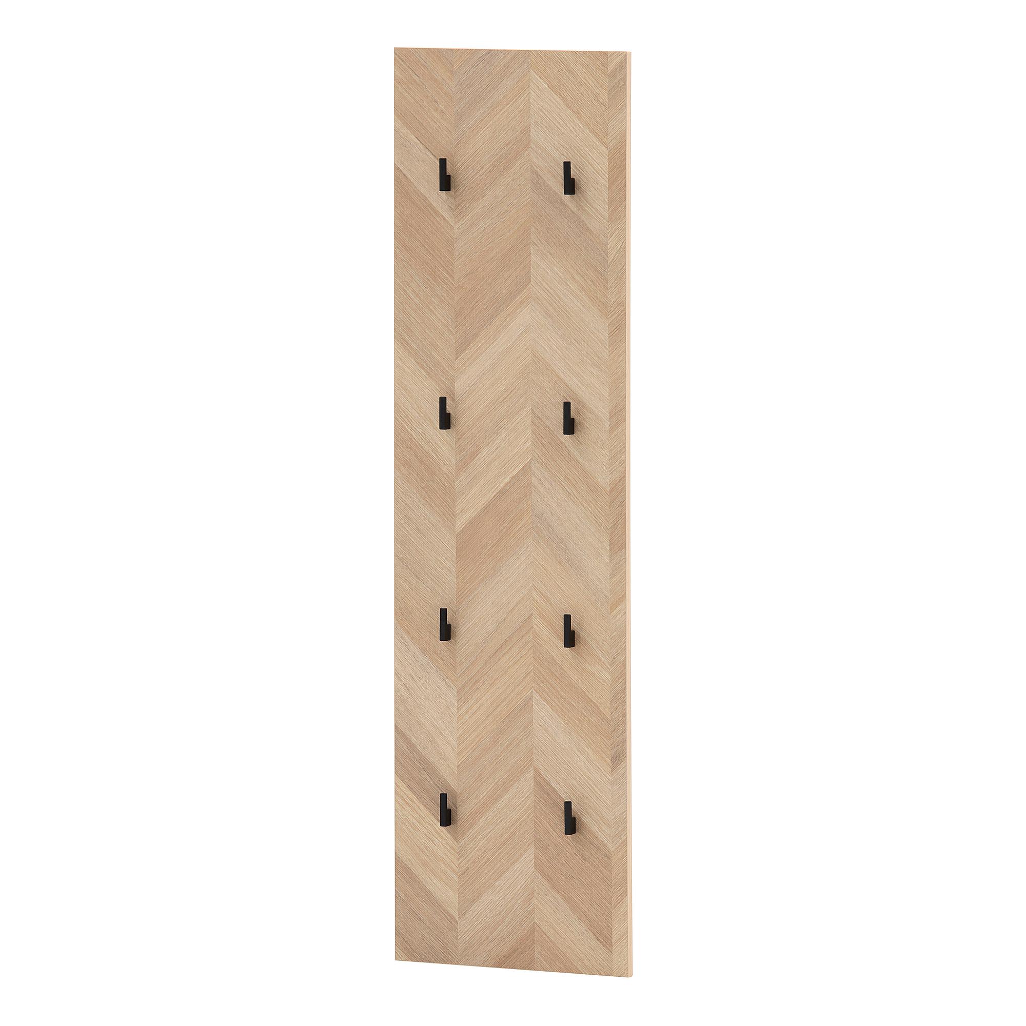 Piazza Wall-Mounted Coat Rack Light Oak Decor Black 1