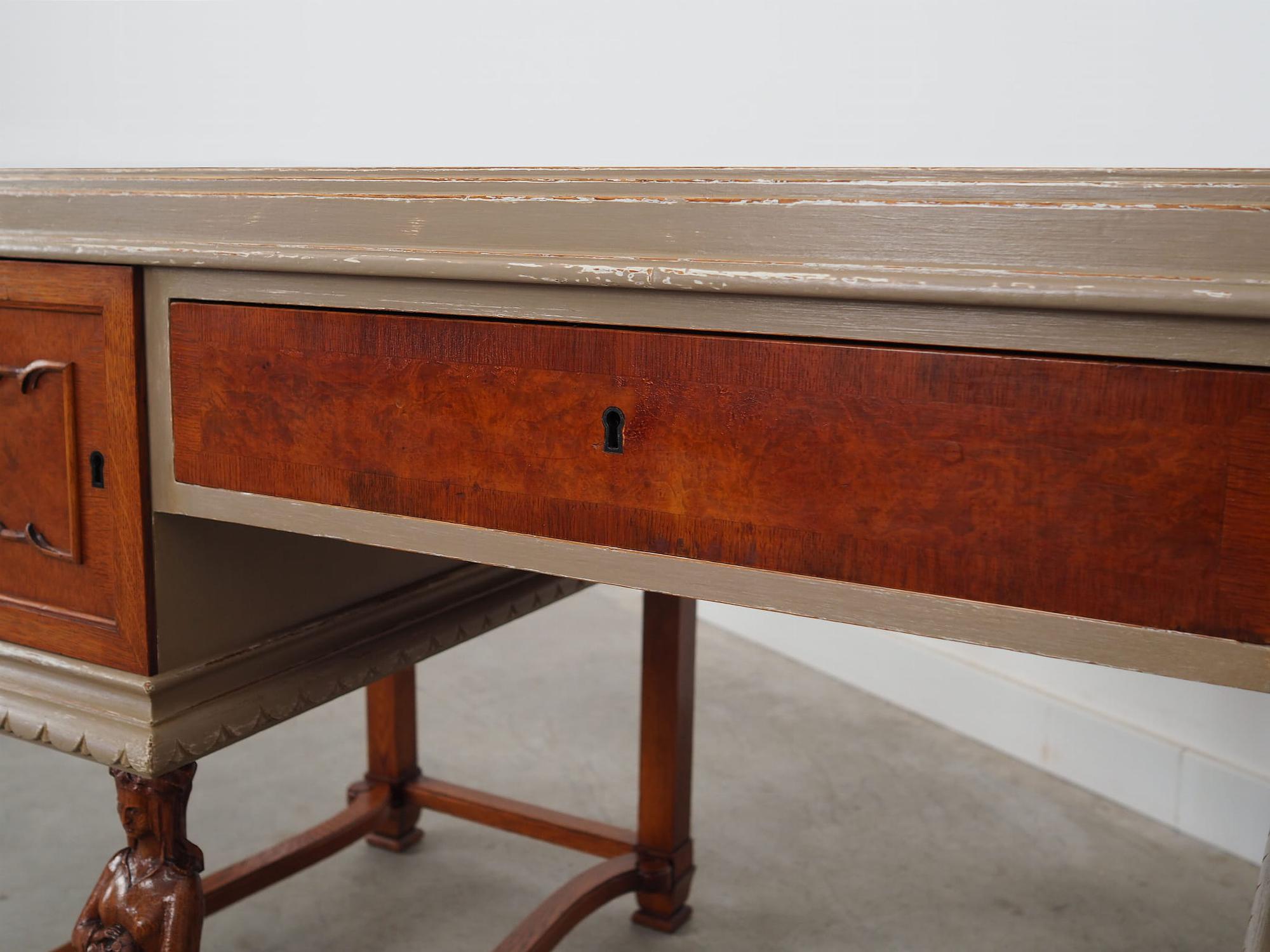 Scrivania vintage in legno marrone anni '50 14
