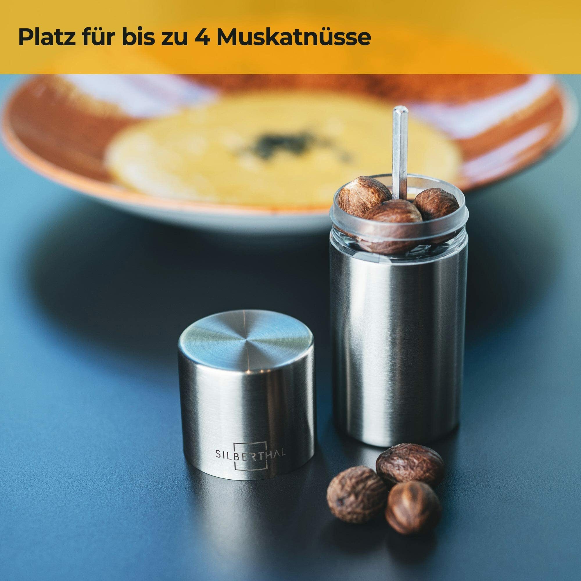 Muskatmühle Edelstahl Silber 1