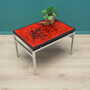 Vintage side table glass wood brown 1970s 4