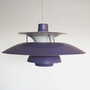 Vintage Pendelleuchte Metall Violett 1970er Jahre 1