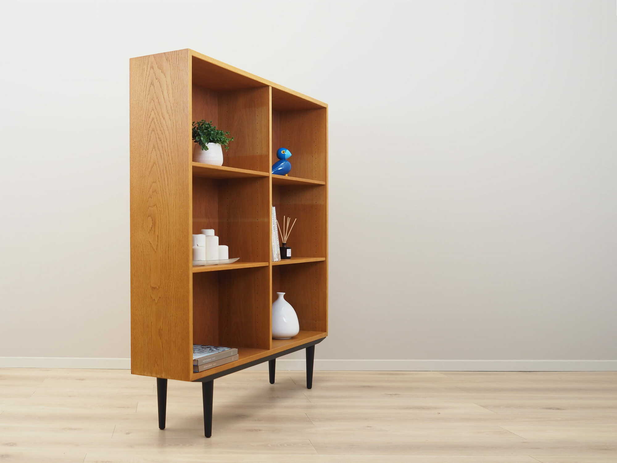 Vintage Bookshelf Ash Wood Brown 1960s 3