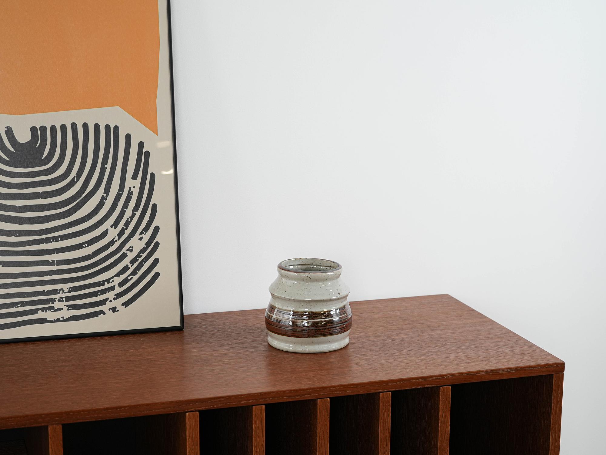 Ceramic Vase Grey 1960s 1