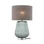 1-Flaming Table Lamp Linen Glass Grey 1