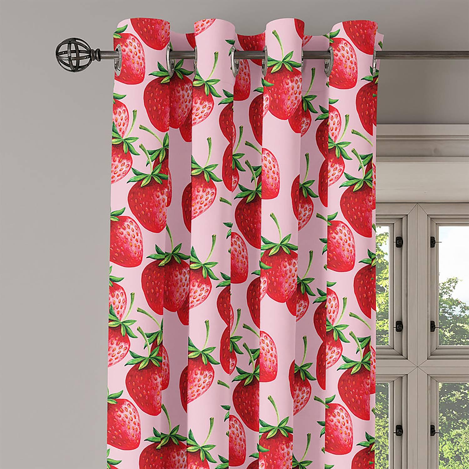 Ösenvorhang Strawberry 2er-Set Polyester Rot Höhe: 225 cm 3