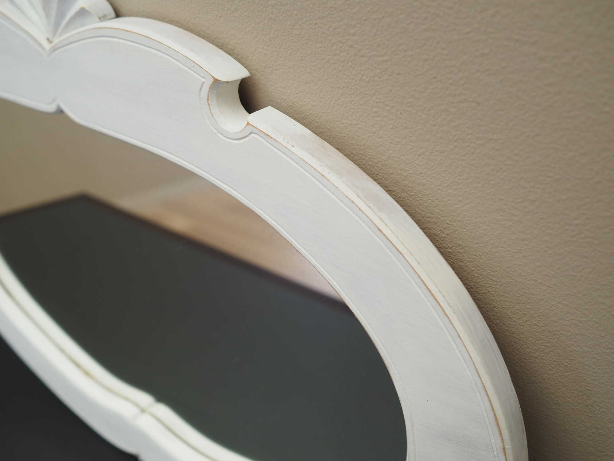 Vintage Mirror Pine White 1960s 5