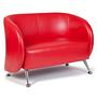 ST. LUCIA 2-Seater Sofa Faux Leather Red 1