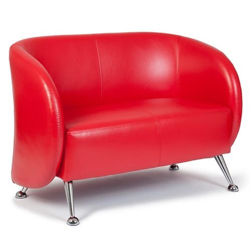 ST. LUCIA 2-Seater Sofa Faux Leather Red 1