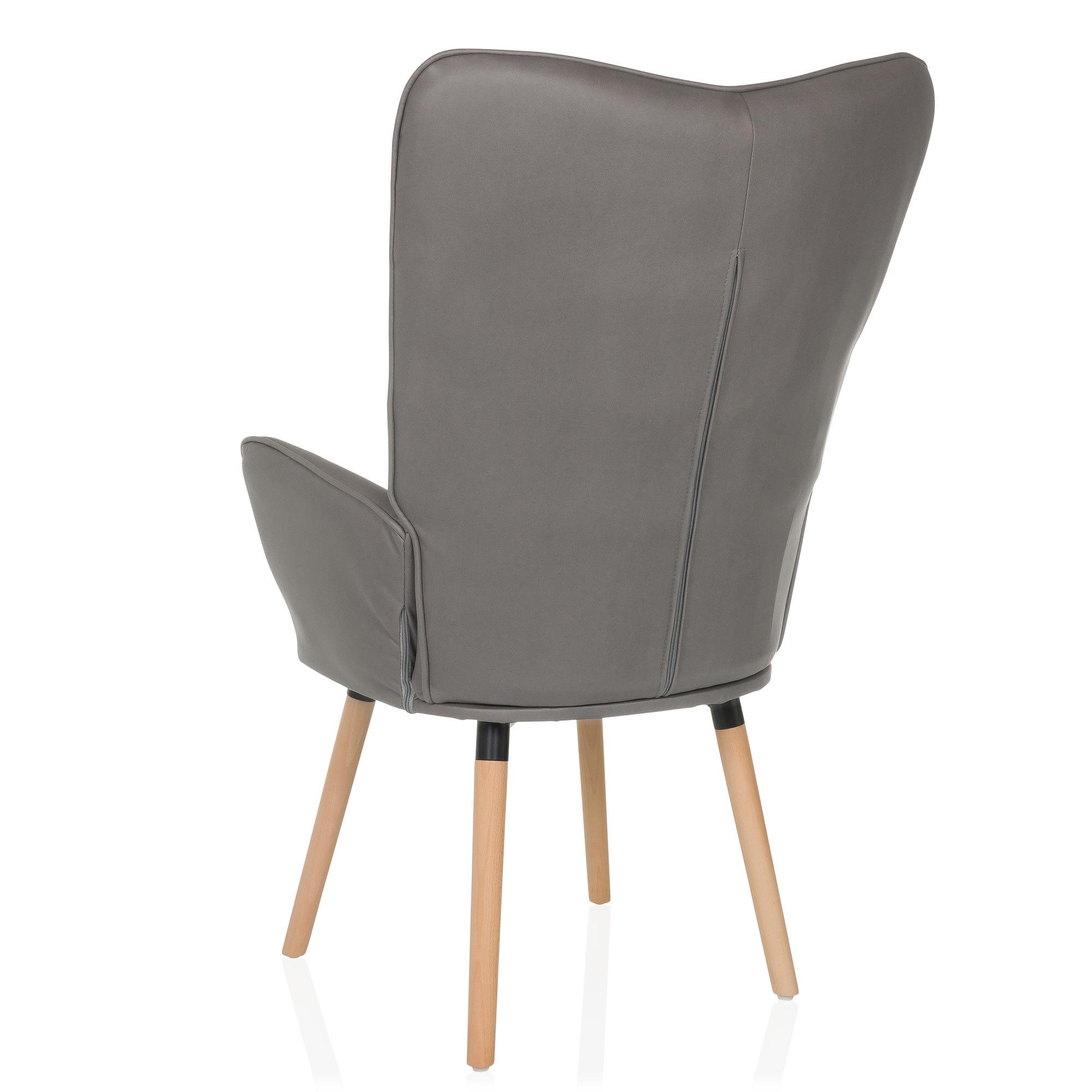 Havenio I Poltrona Tessuto Velluto Grigio 8