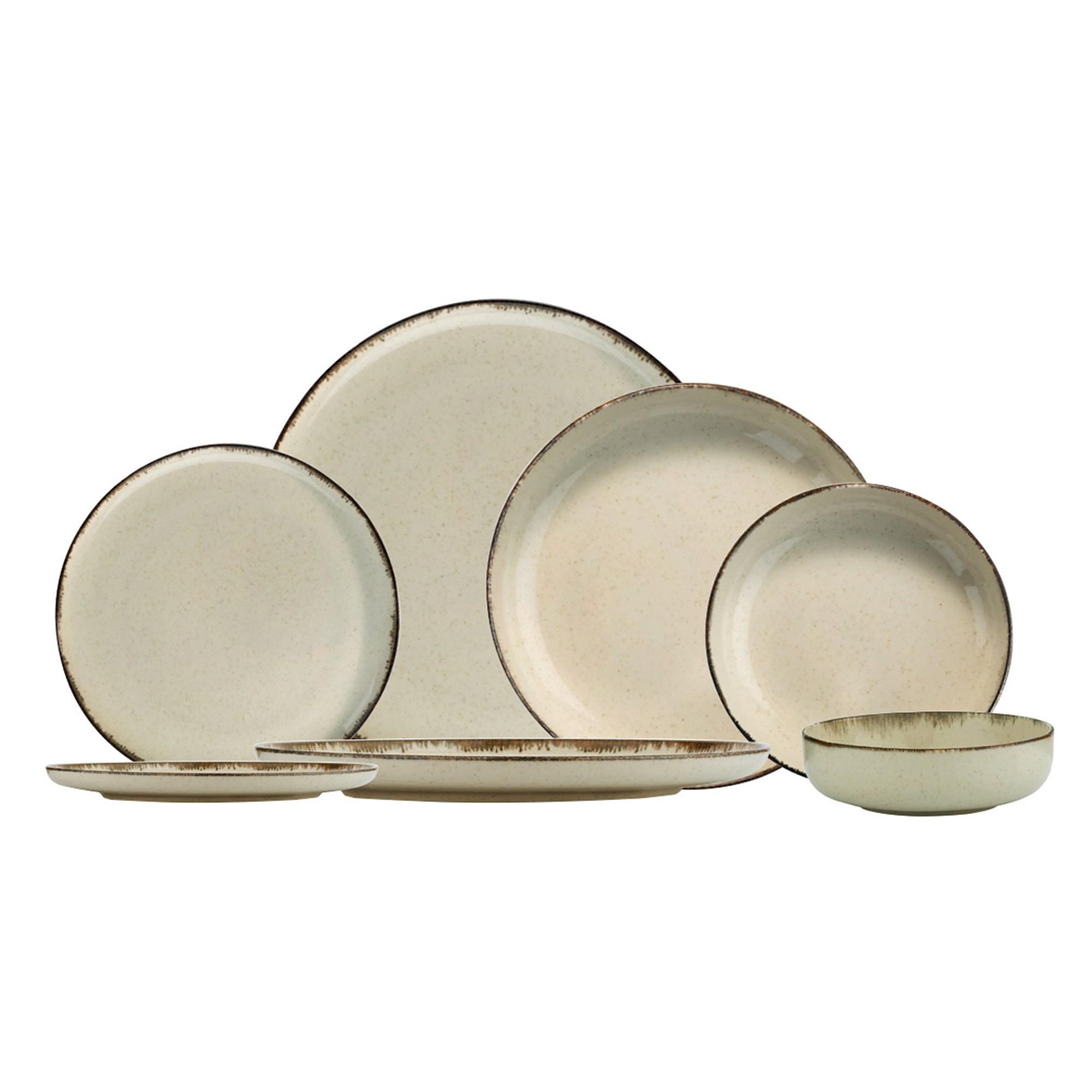 Tableware set 24-piece porcelain cinnamon 2