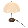 Vintage Mushroom Tischlampe Metall Chrom Braun 0