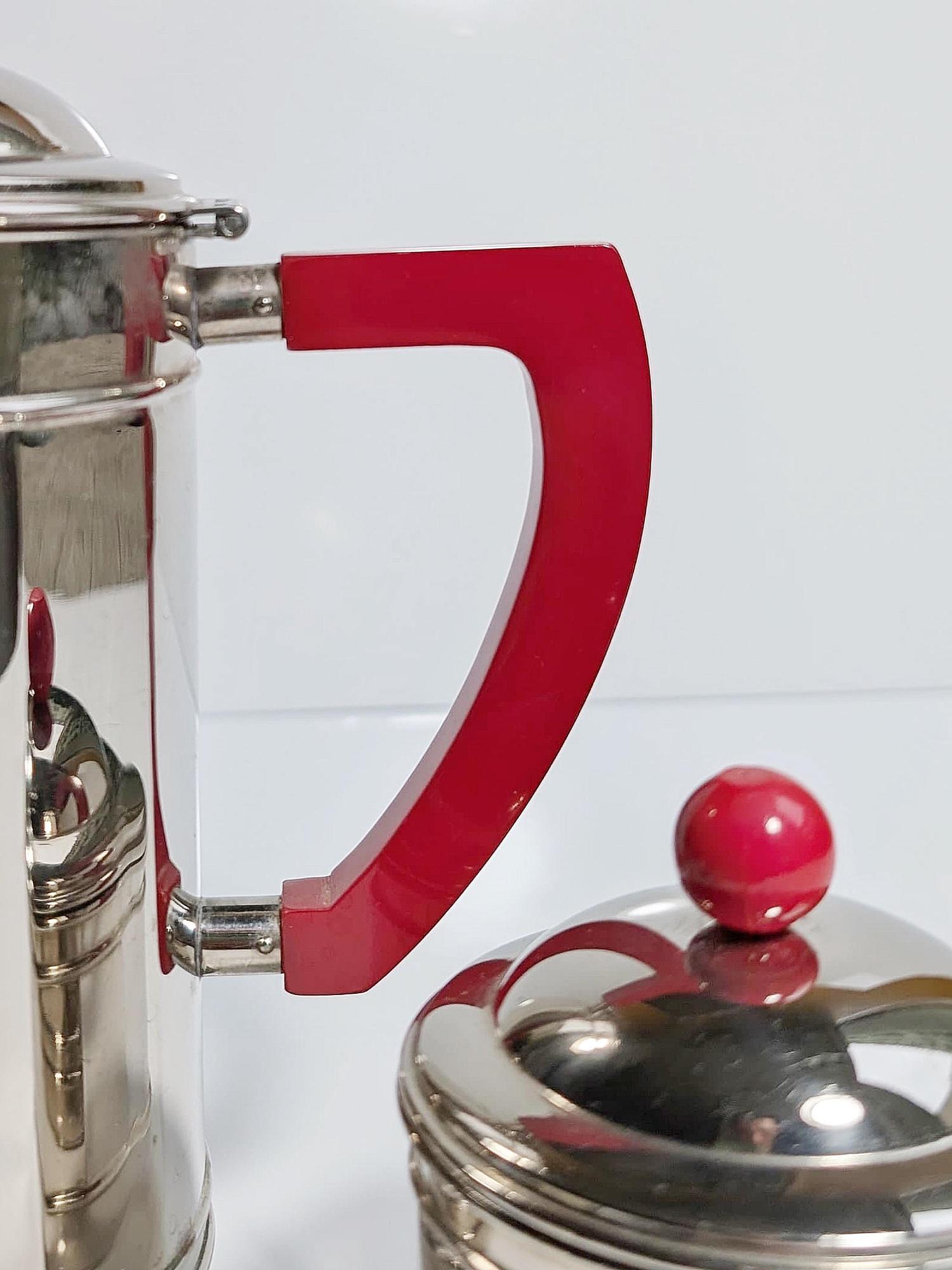 Servizio da caffè Art Déco cromo argento anni '30 2