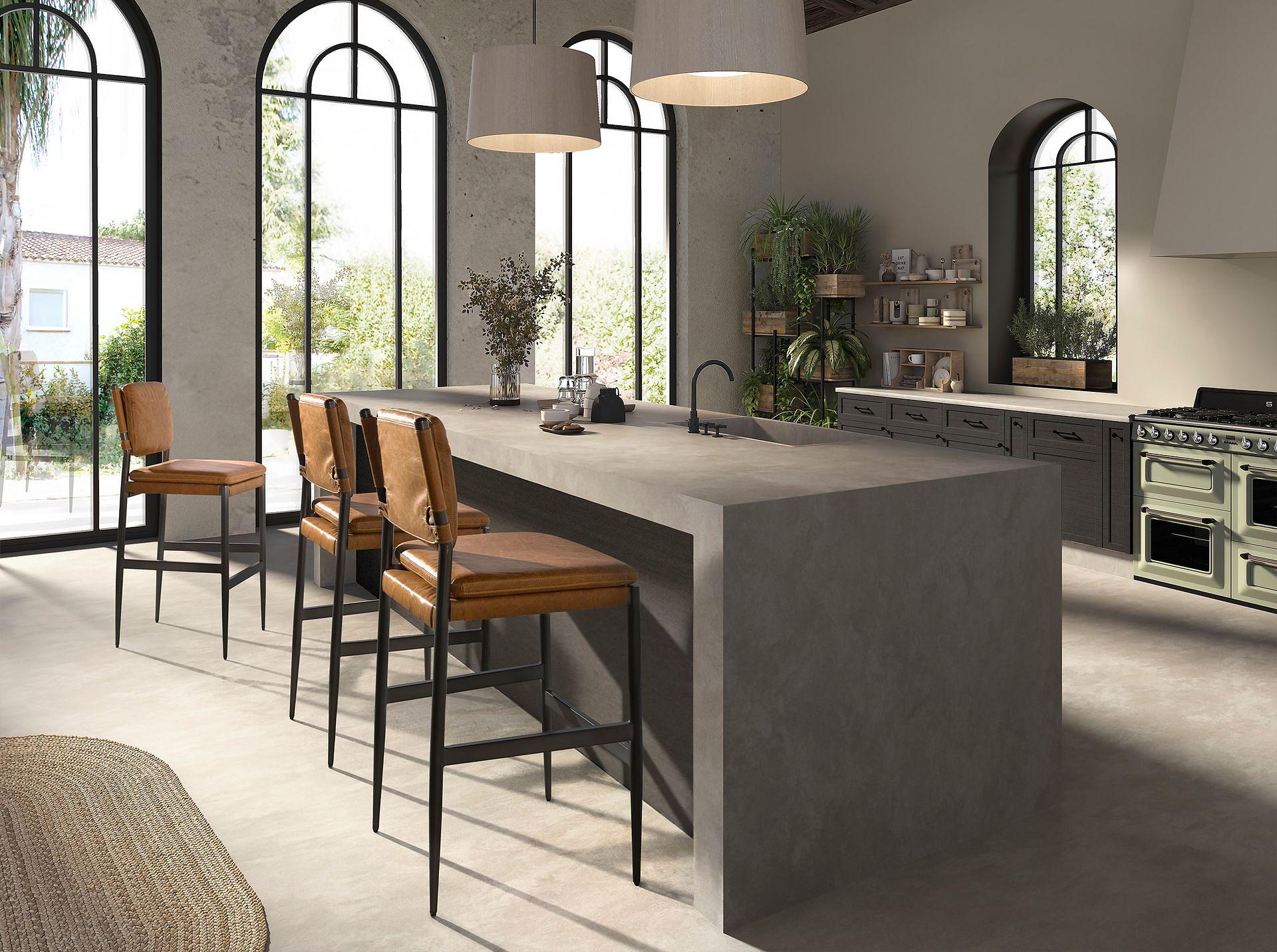 Sgabello da bar pelle marrone 3