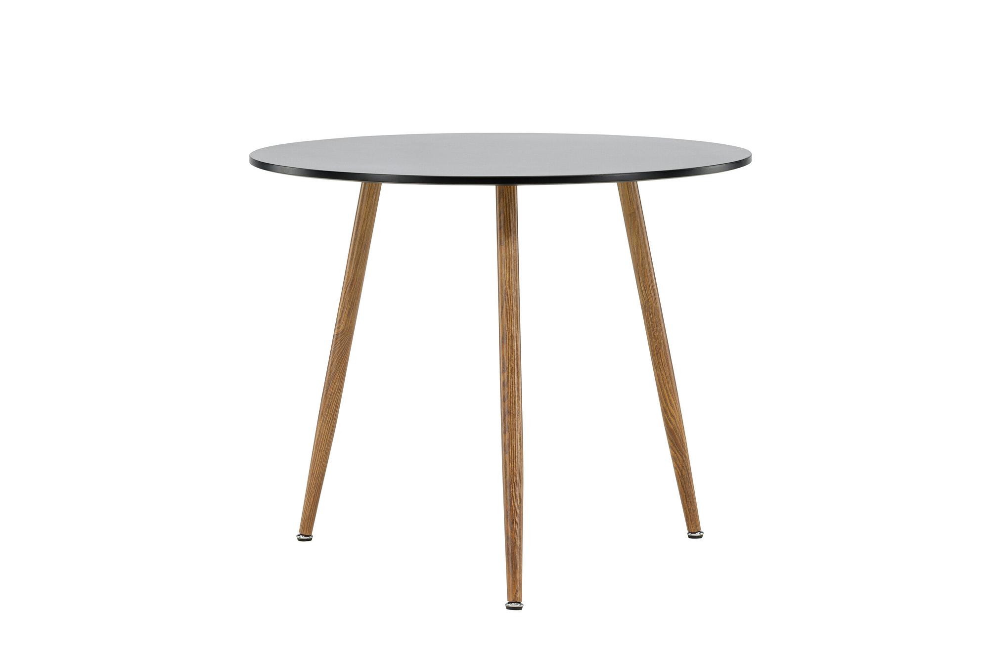 Polar Dining table MDF Dark oak look/Black ø 90cm 8