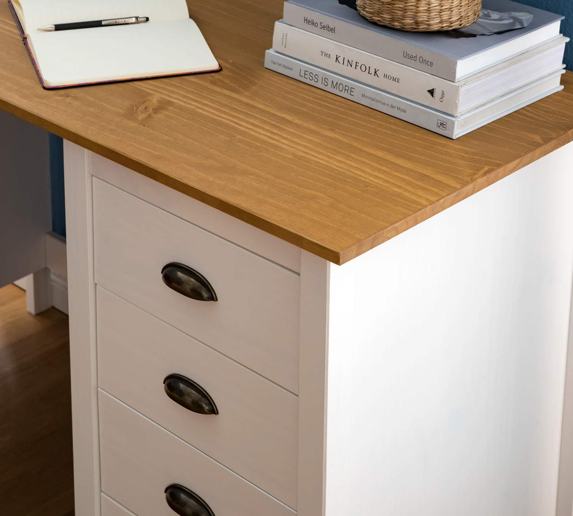 Schreibtisch Massivholz Weiß 6