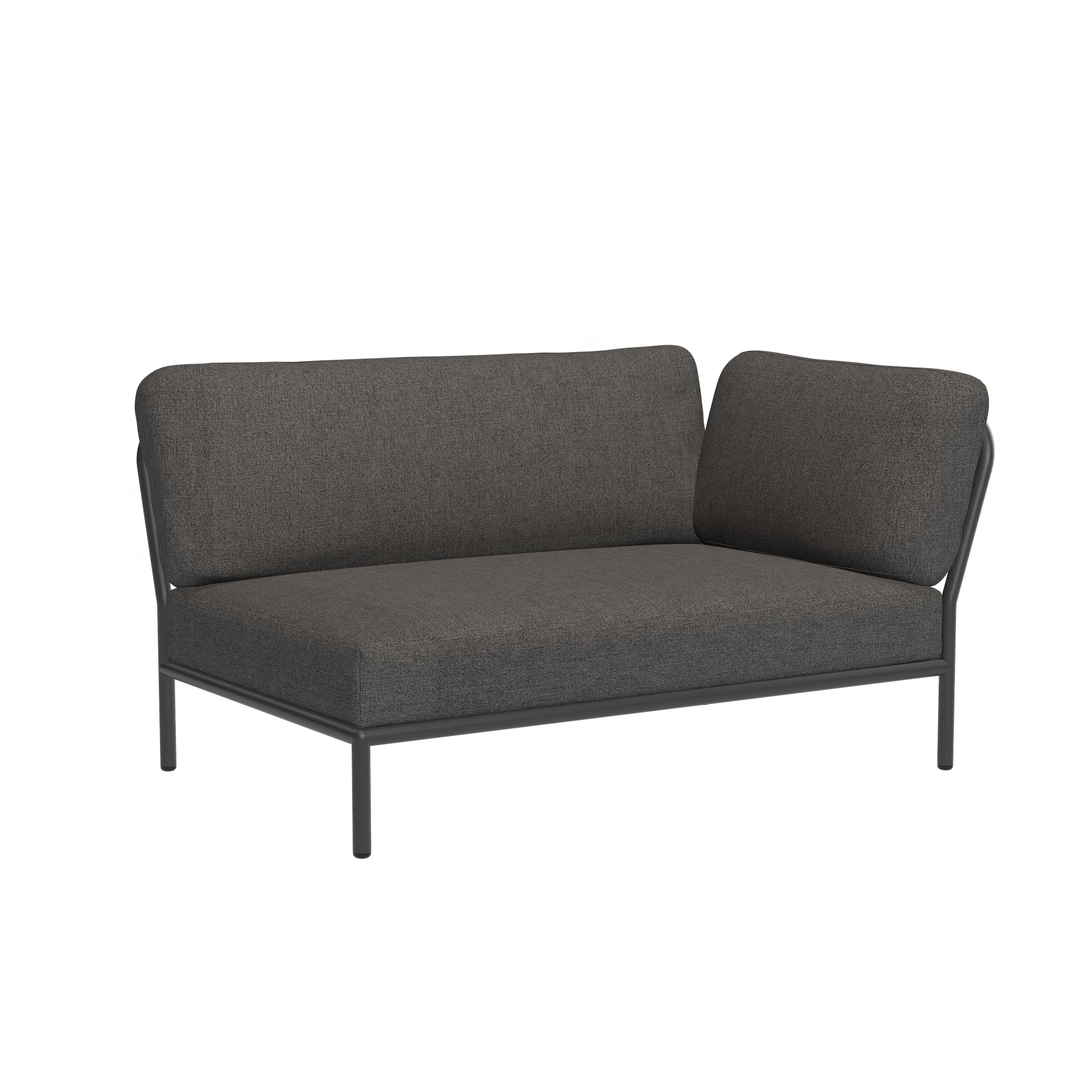 2x LEVEL Sofa Links, Sofa Rechts & Couchtisch Dunkelgrau 3