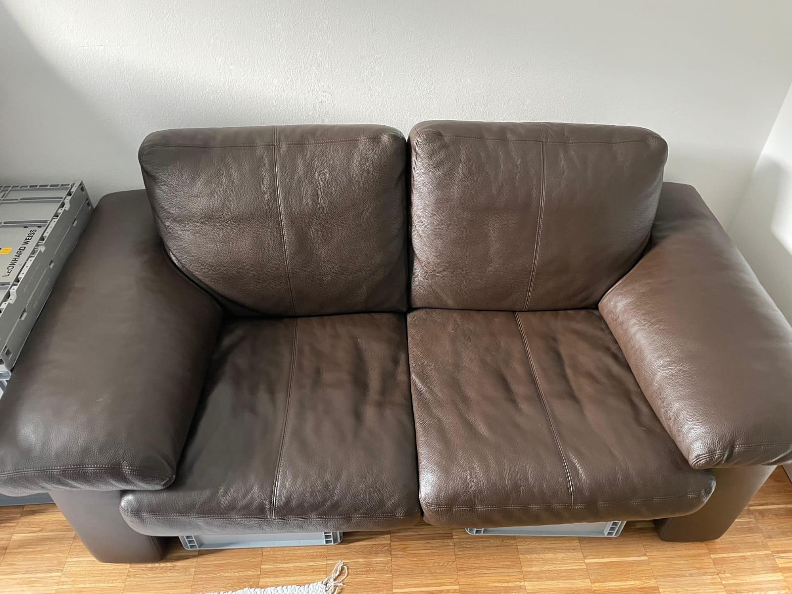 Leather Sofa Dark Brown 0