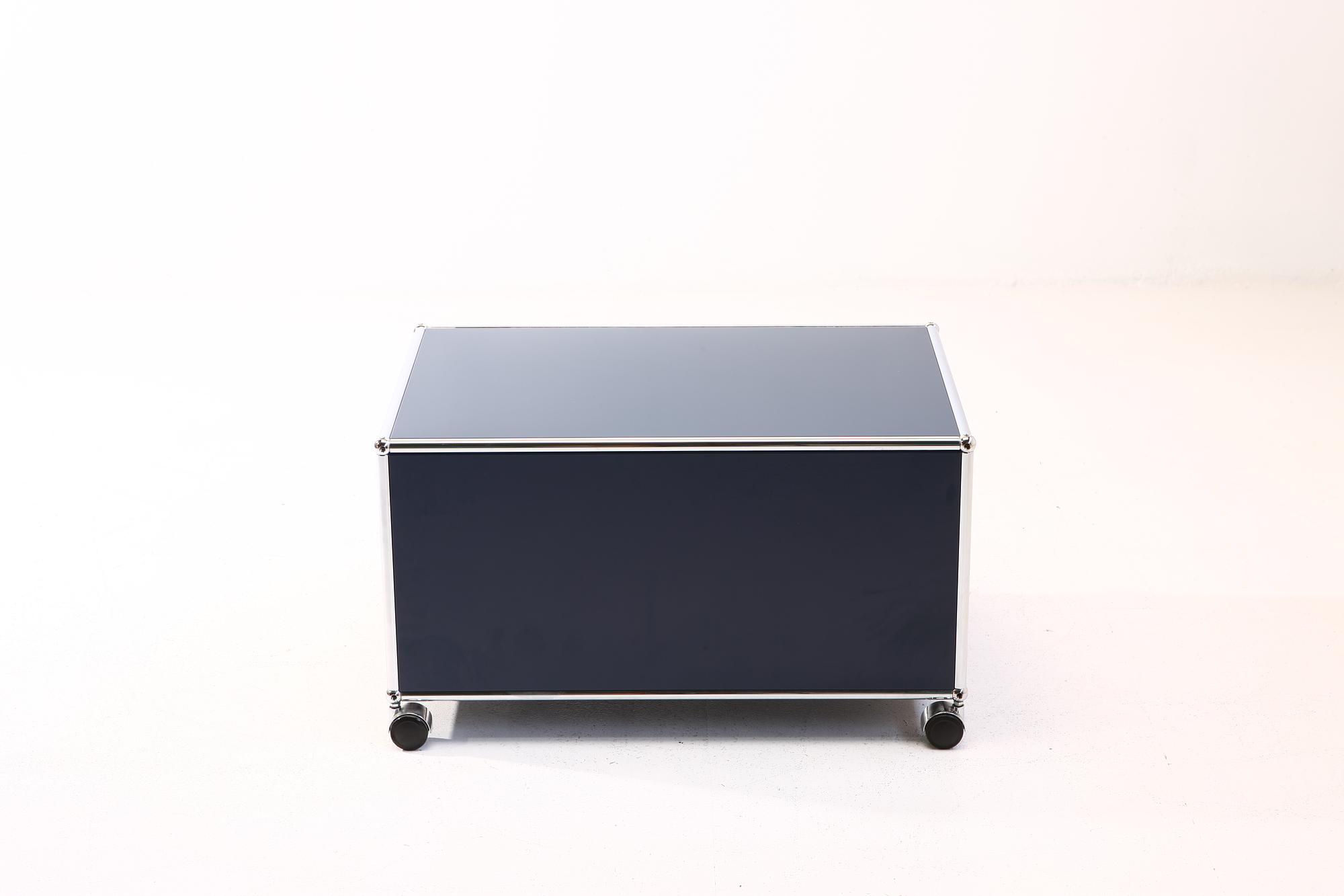 Lowboard 1x1 with casters steel blue 5