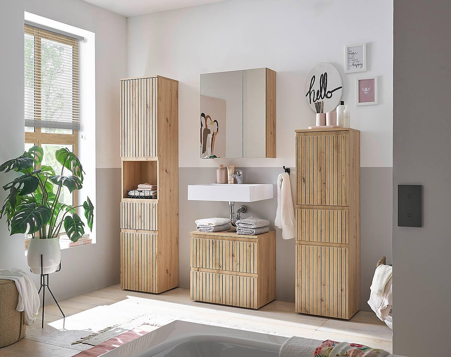 Rookerie washbasin vanity unit oak look 2
