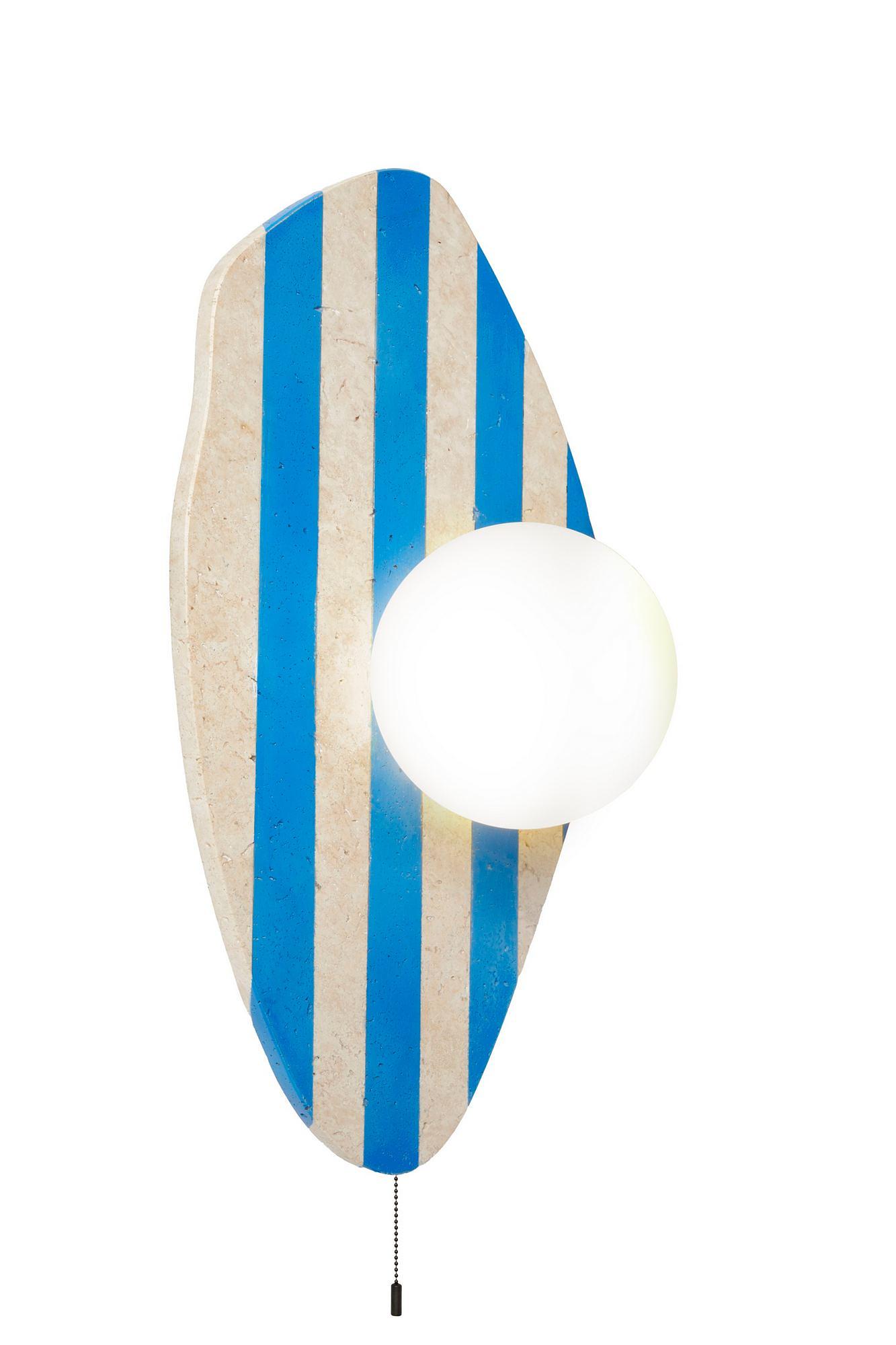 Side Wandleuchte Travertin Blau 4