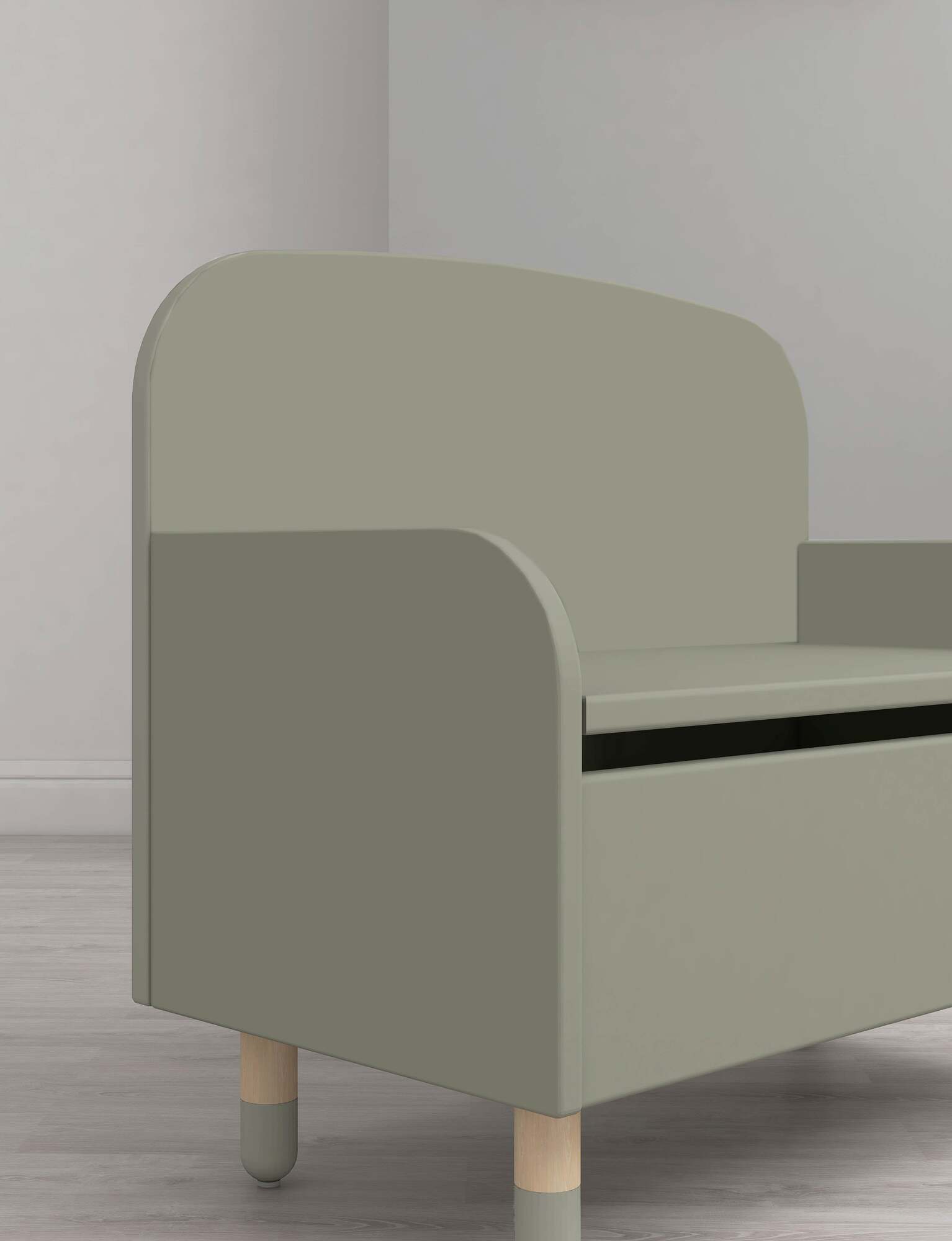 Dots Kinder Aufbewahrungsbank Eschenholz Grün 1