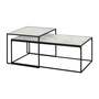 2x Couchtisch Glas Metall Weiß Schwarz 0