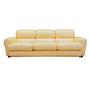 Sofa Leder Creme 1960er Jahre 0