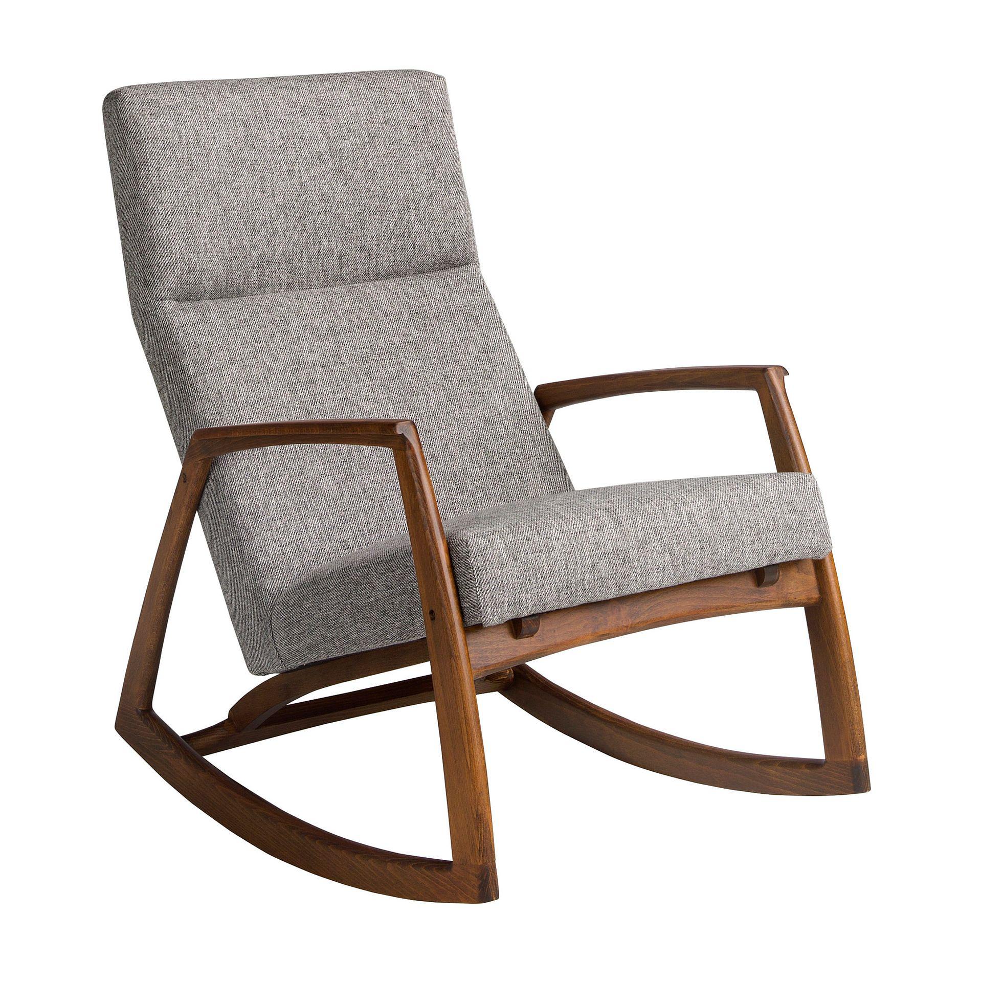 Schaukelstuhl Textil Grau 0