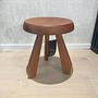 Tabouret Méribel Hocker Massivholz Braun Ø 33cm 2