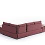 Fly Divano angolare destro con 2 pouf rosso 7