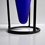 Vintage Postmodern Flower vase Glass Blue 1990s 4