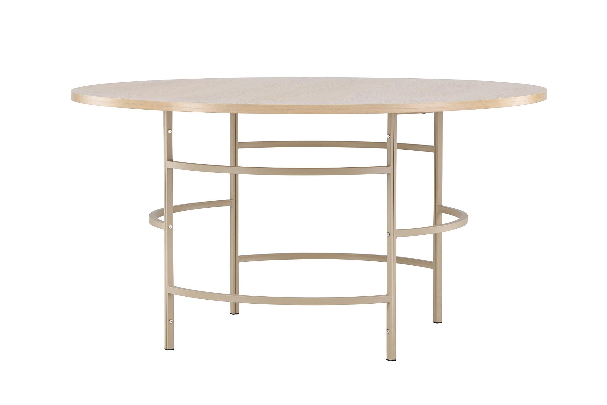 Copenhagen Dining table Wood Metal Beige ⌀140cm 5