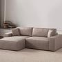 Pirlo corner sofa left brown 2