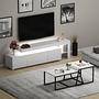 Beliz Living Room Furniture Set Wood Veneer White 1