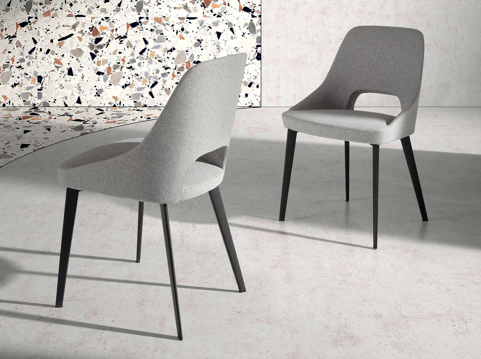 Dining chair textile gray 2