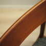 4x Vintage Dining Chair Teak Wood Textile Brown 1970s 8