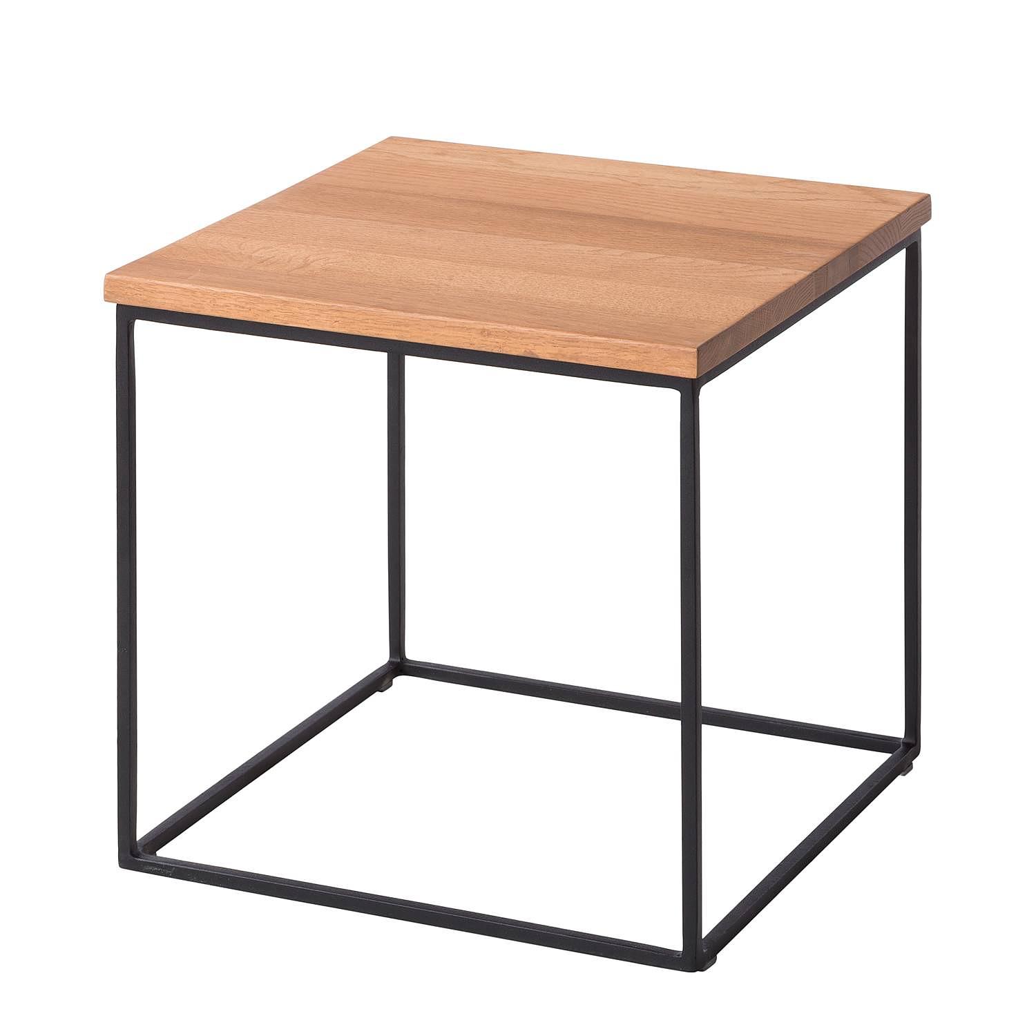 Mascotte Beistelltisch Massiveiche Metall Braun 1