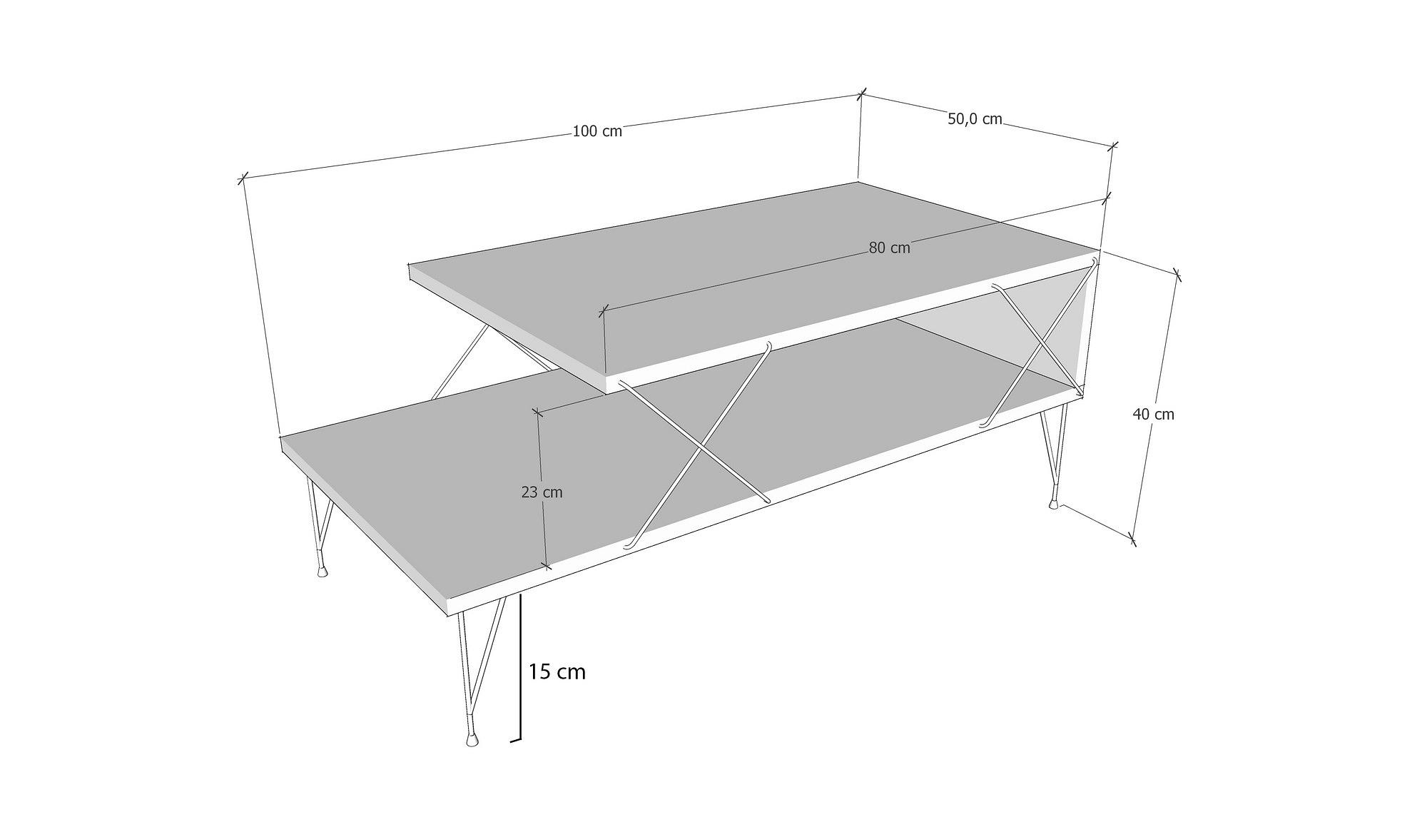 Loire Couchtisch Holz Anthrazit 3