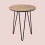Round side table Oak decor Brown Black 2