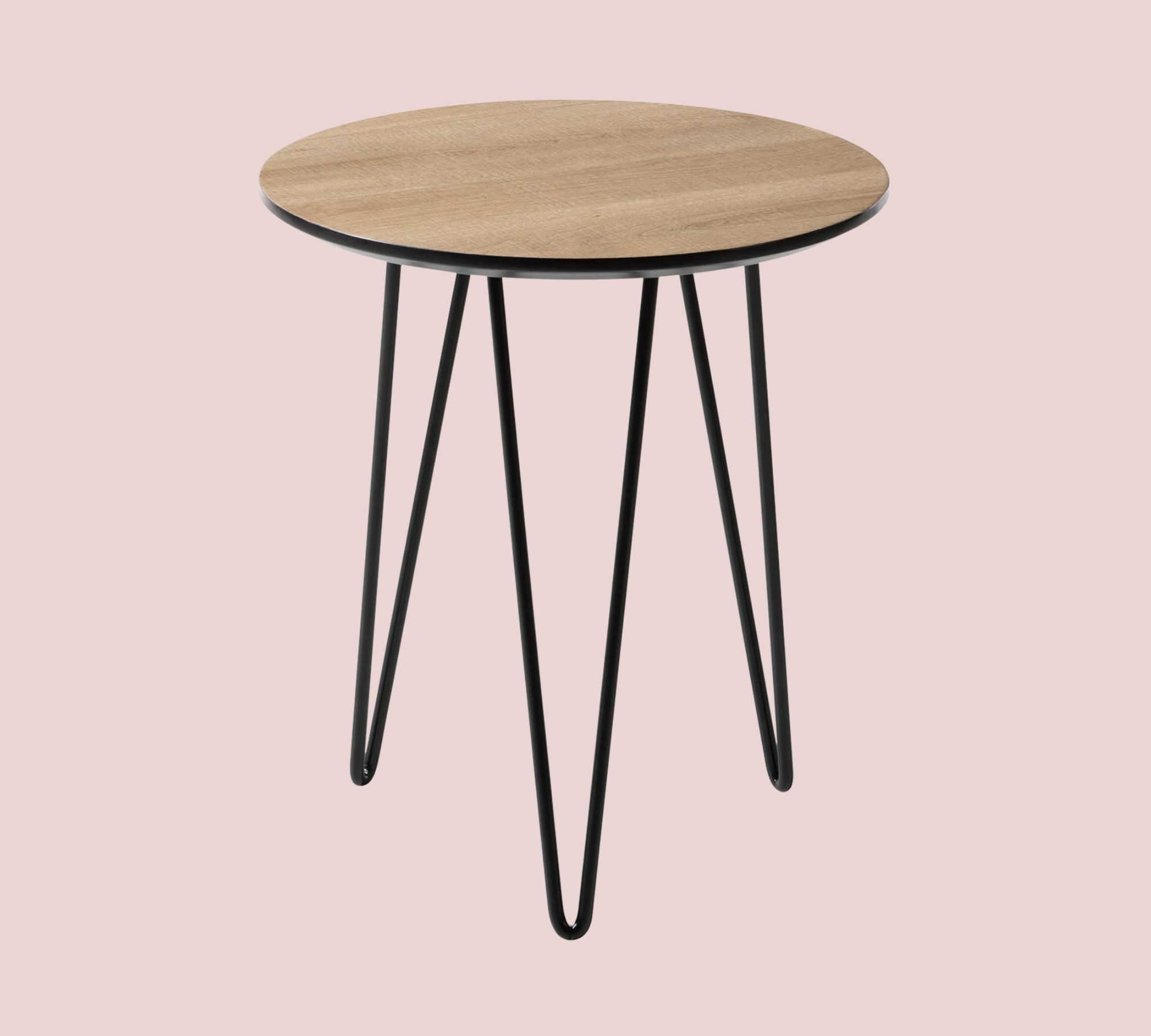 Round side table Oak decor Brown Black 2