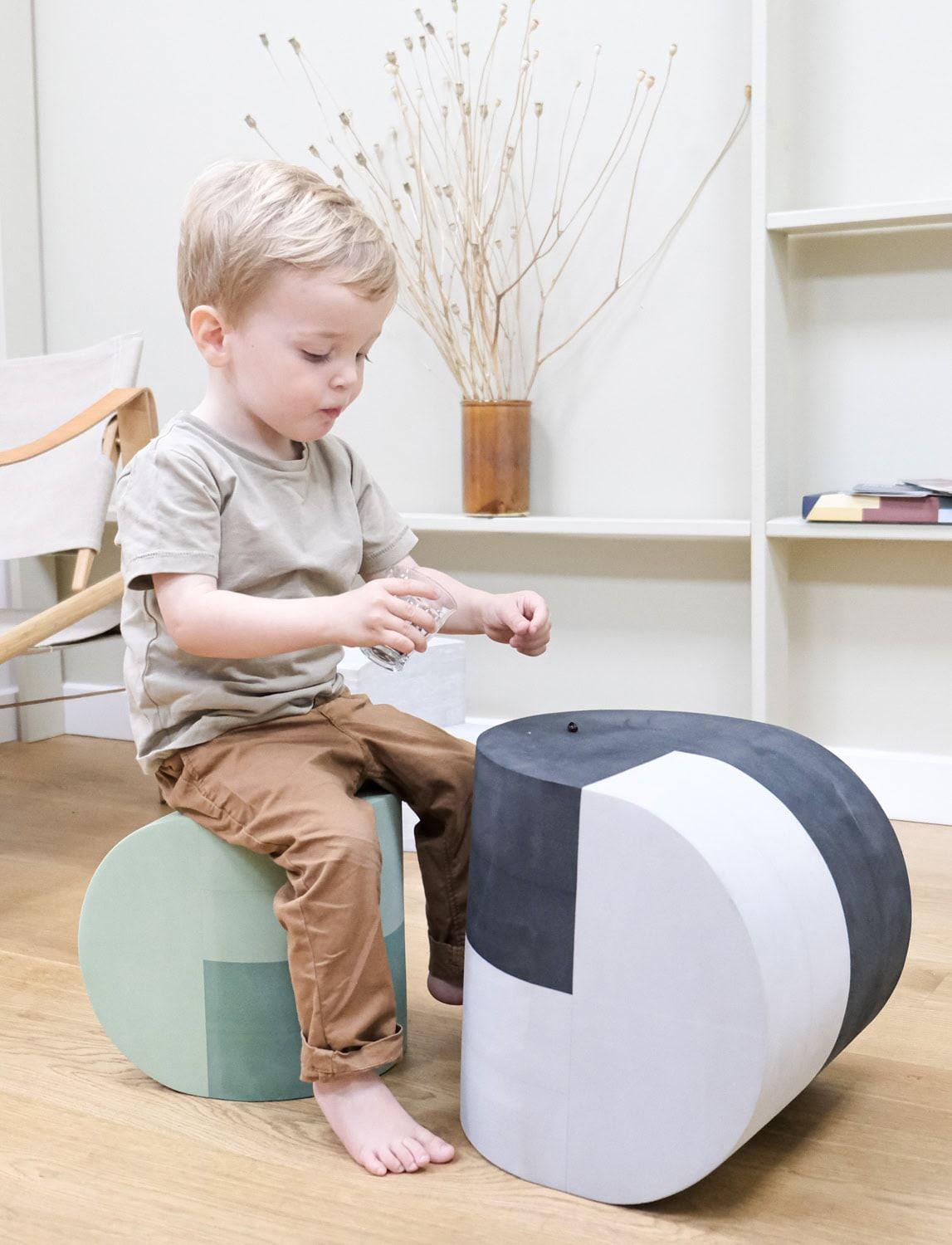 Wave L Hocker Grau 4