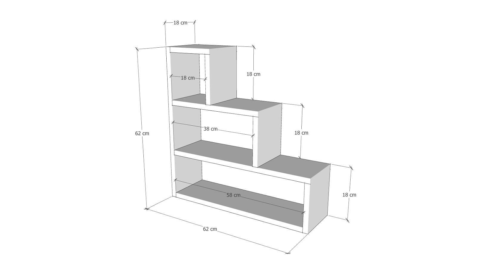 Piramit Wandregal Holz Anthrazit 1