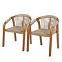 Garden chair BAYONNE set of 2 acacia wood beige 1
