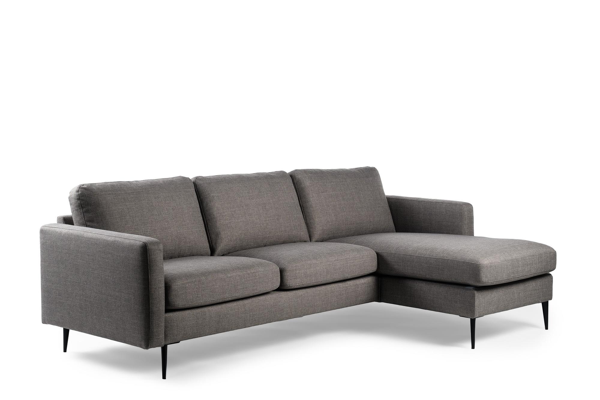 Sofa 3-Sitzer Chaiselongue Links Rechts Woven Grau 1