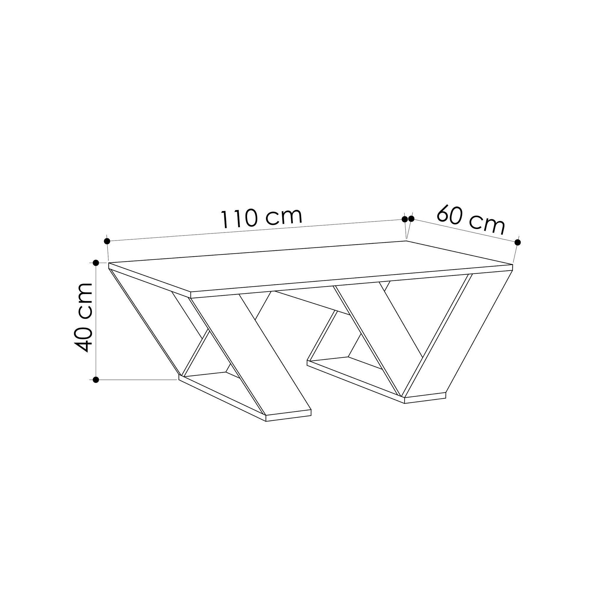 Pipra Couchtisch Marmoroptik Weiß 4